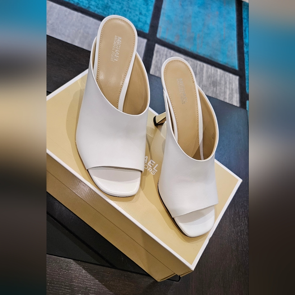 Michael Kors Cream Open-Toe Mules - Picture 2 of 7